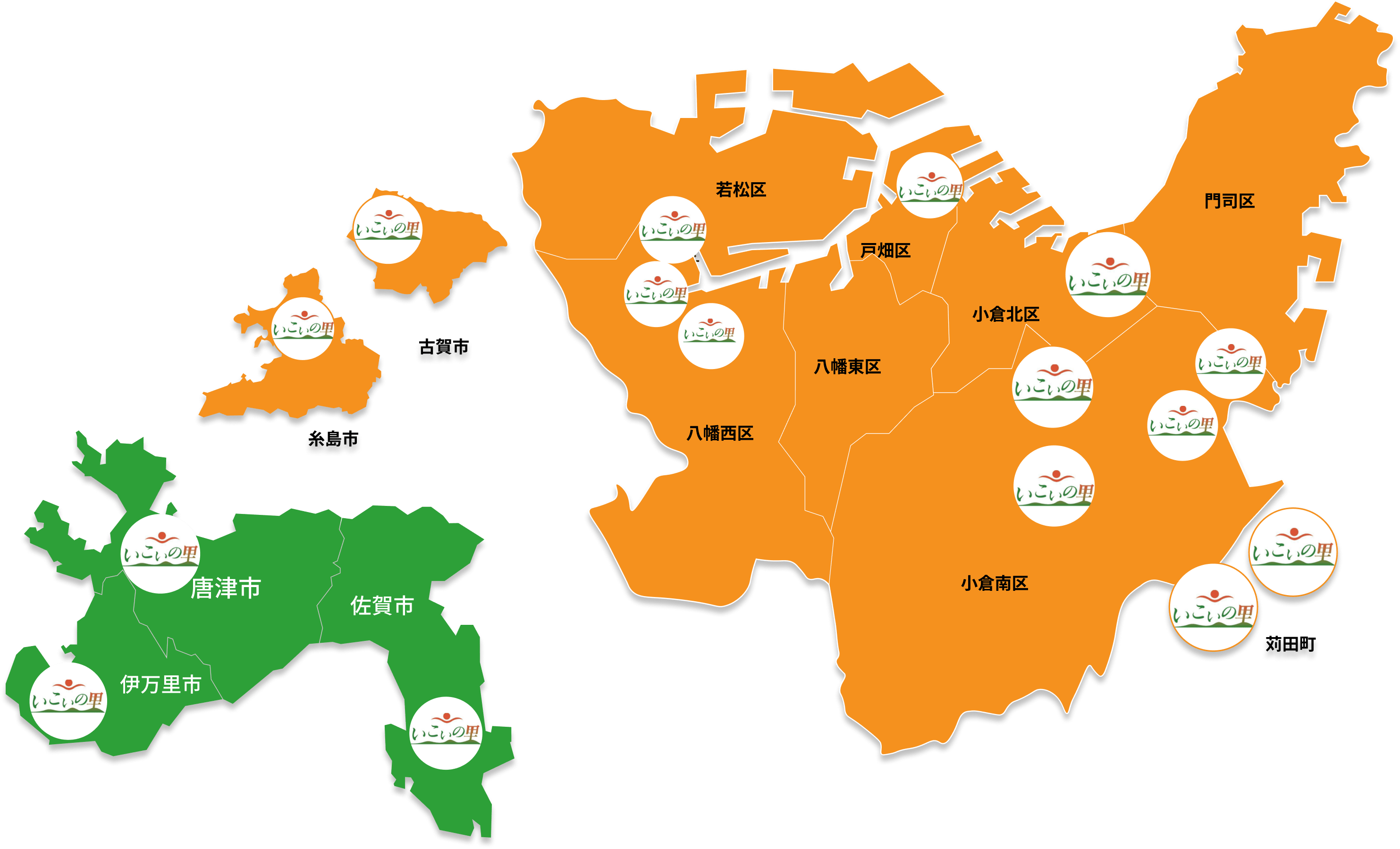 福岡県および佐賀県の施設一覧